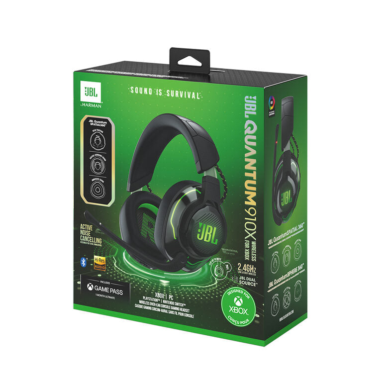 JBL Quantum 910X Auricolare Con cavo e senza cavo A Padiglione Giocare USB tipo-C Bluetooth Nero, Verde