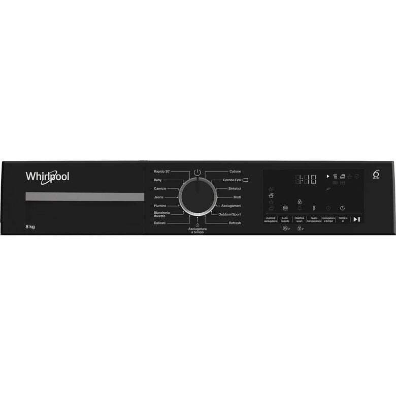 Whirlpool C WSD 83M WBS IT Asciugatrice Slim A Libera Installazione 8 Kg, Motore Inverter, Tecnologia 6° Senso, Display Digitale XL, Classe D, Bianco