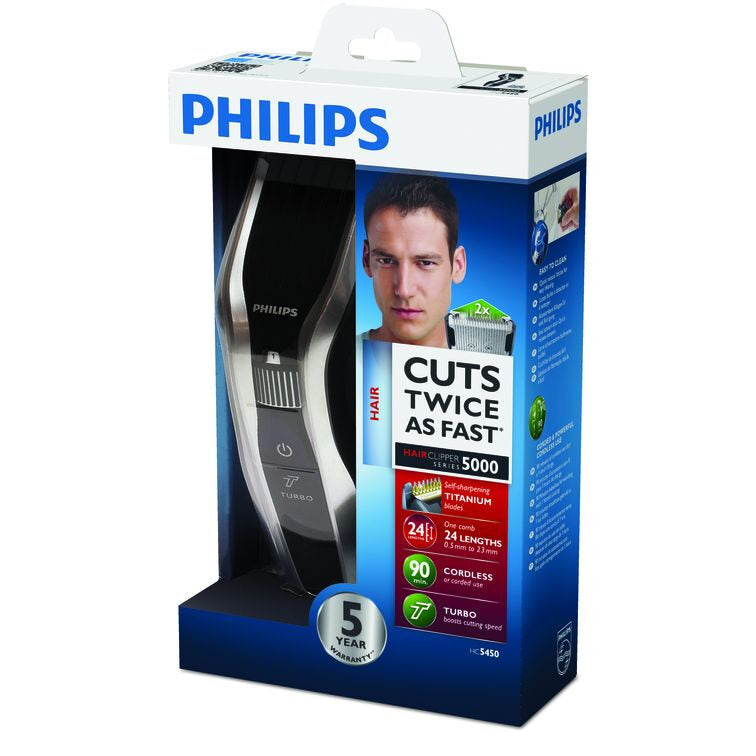 Philips HAIRCLIPPER Series 5000 Regolacapelli con lame al titanio e tecnologia DualCut