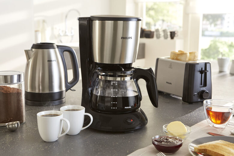 Philips Daily Collection Macchina per caffè nera /metallo con caraffa in vetro