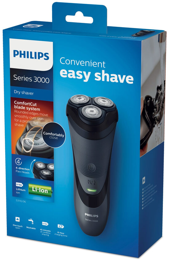 Philips SHAVER Series 3000 Rasoio elettrico per rasatura a secco S3110/06