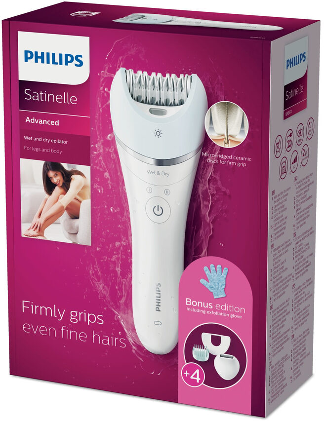 Philips Satinelle Advanced Epilatore Wet & Dry per gambe e corpo