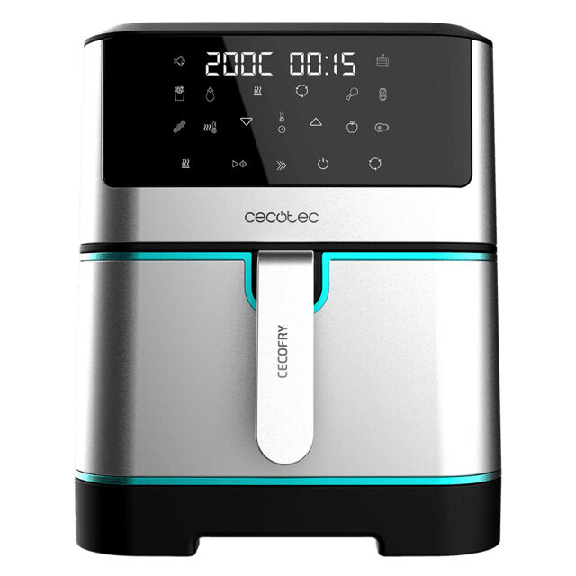 Cecotec 04984 friggitrice Singolo 8 L Indipendente 1800 W Friggitrice a basso contenuto di grassi Nero, Stainless steel